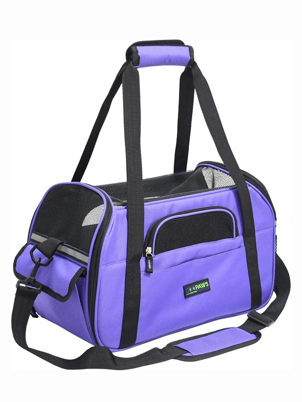 Purple Soft-Sided Small Pet Carrier with Mesh Venting